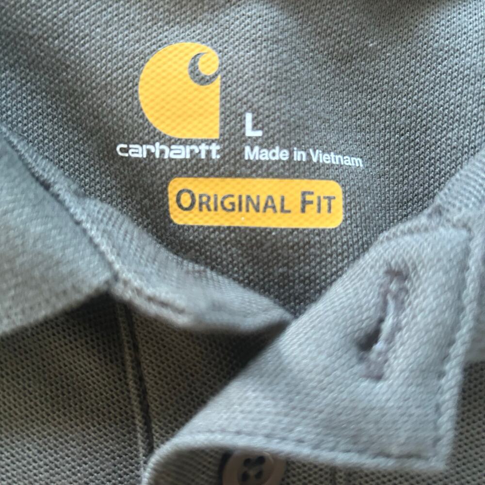 Carhartt men’s hunter Green casual minimalist polo shirt size large  - Picture 7 of 7